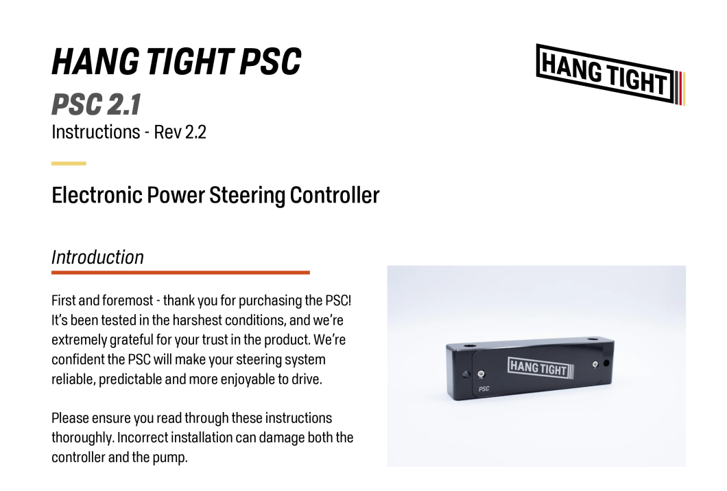 Hang Tight PSC 2.0 Instructions